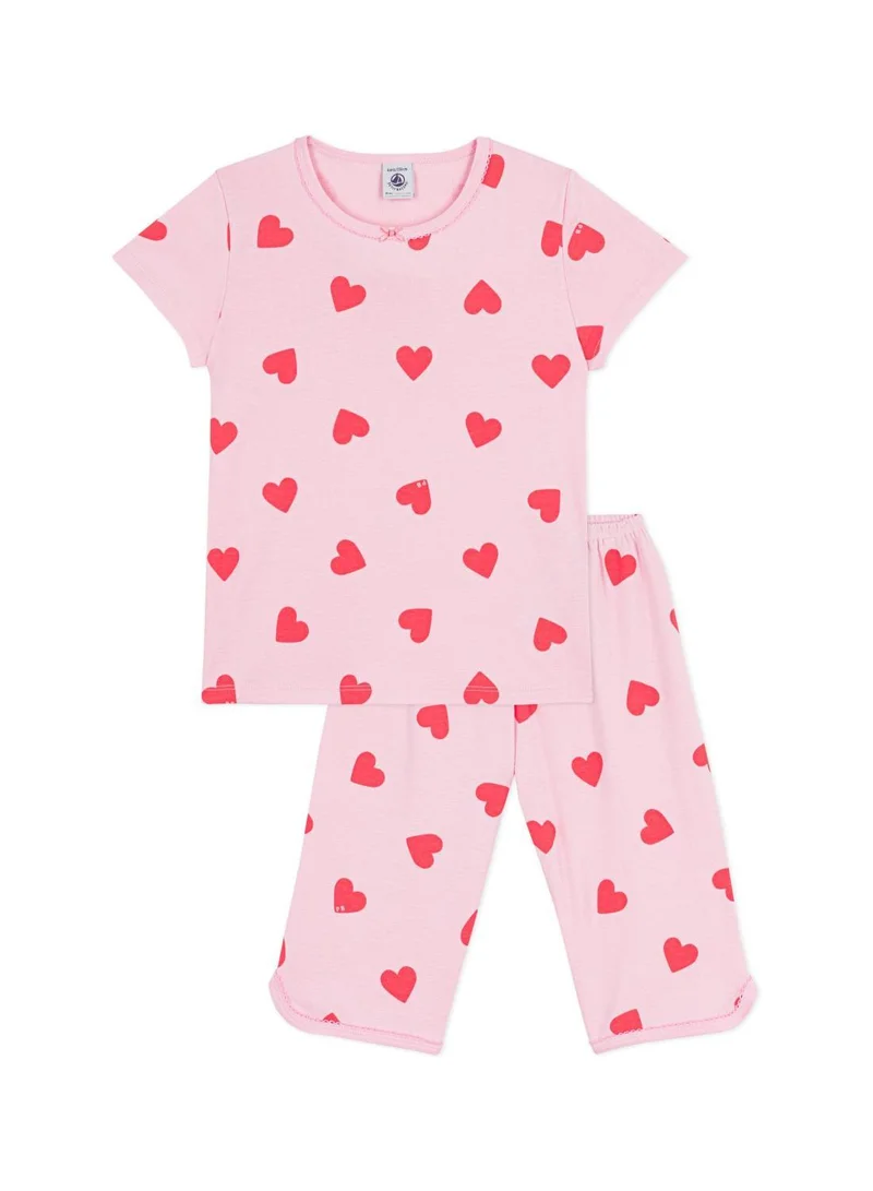 بيتي باتو Children's heart print cotton capri pyjamas